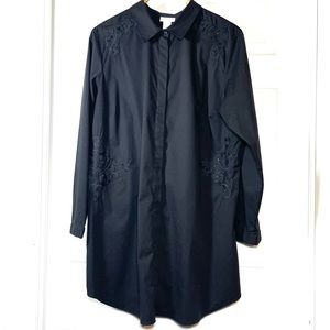 soft surroundings embroidered long sleeve dress shirt tunic size 1X